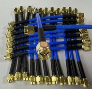 Кабель для РЭБ RG402 (антенный адаптер генератора помех) длина 10 см. разъем SMA «male» - SMA «male» цвет: Синий